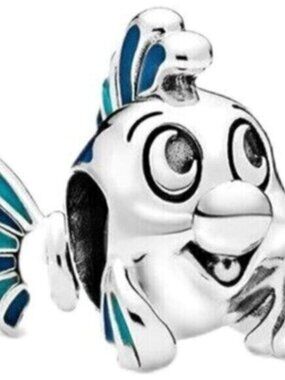 The Little Mermaid Flounder Charm, Charm Fit Pandora Bracelet S925 Silver